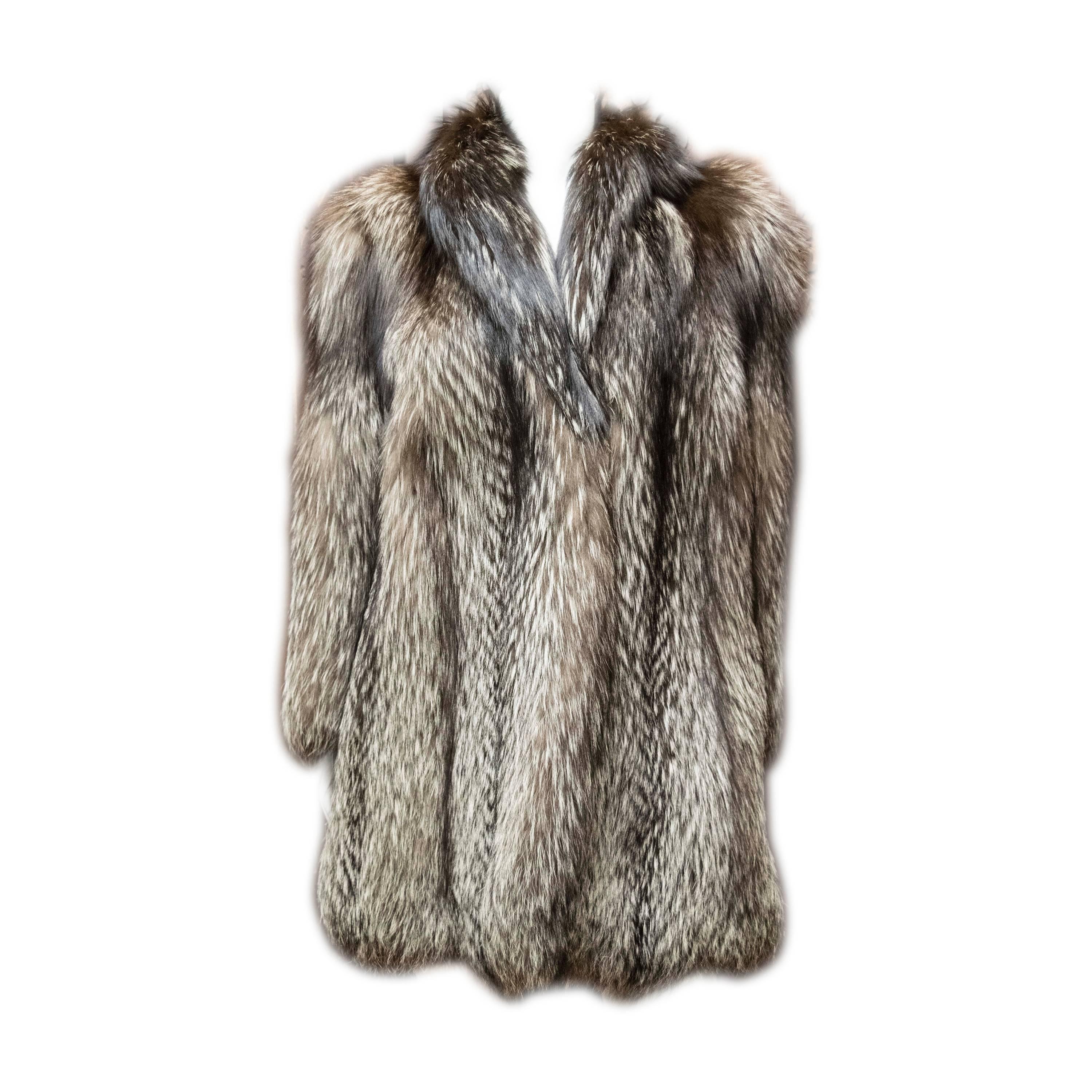 1940s Silver Fox Fur Coat
