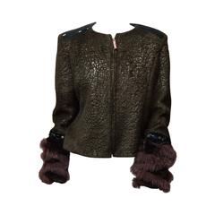 1990s Christian Lacroix Jacket With Fox Fur Trim 5