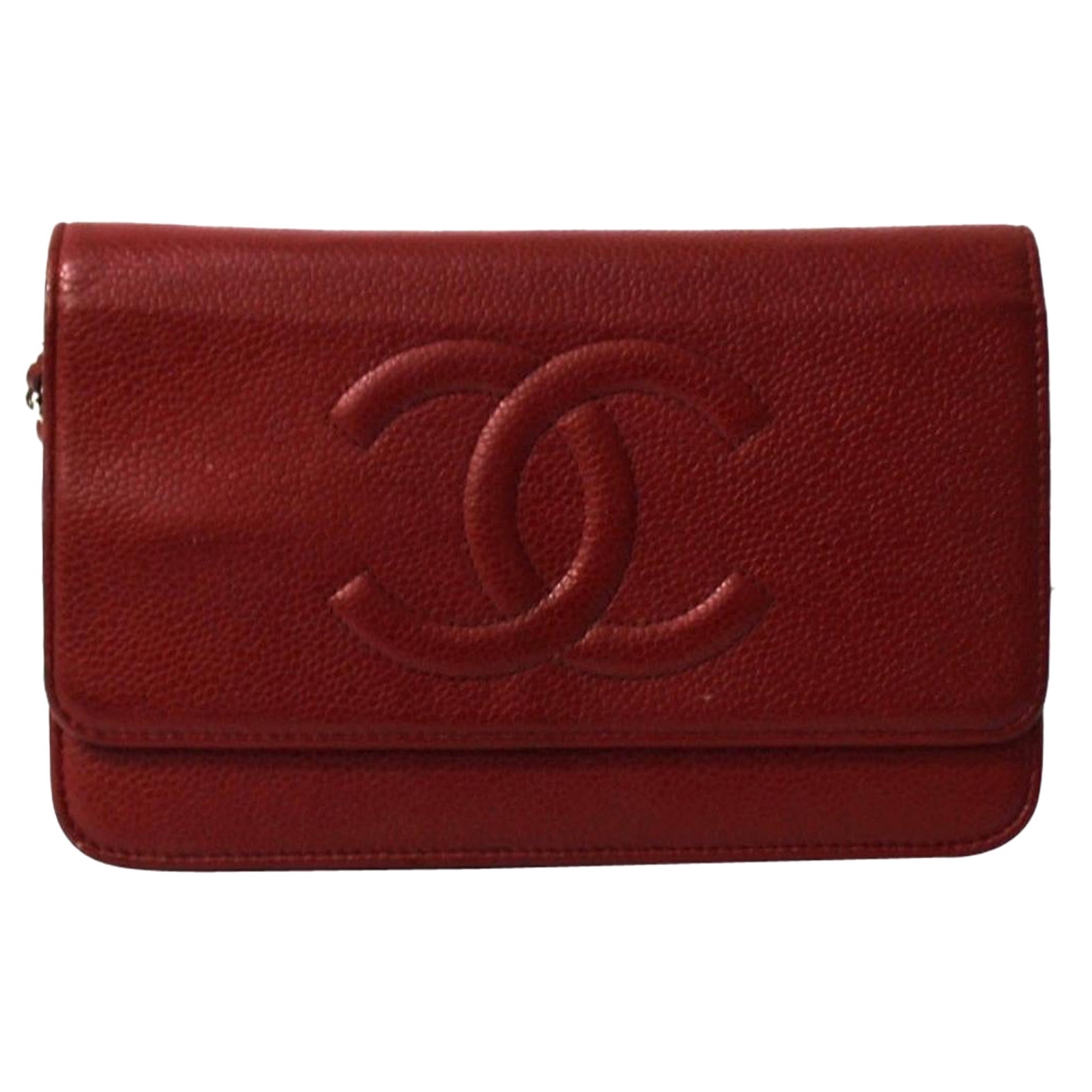 Chanel Red Leather Woc Bag