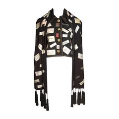 ELIZABETH MASON COUTURE Vintage Label Applique Jacket and Wrap Size 4 6