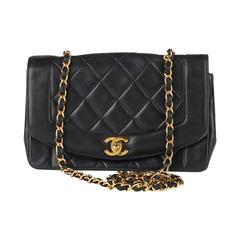 1990s Chanel Black Quilted Lambskin Vintage Single Flap Bag