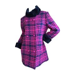 Mod 1960's Coat with Fur Trim from Maison Mendessolle