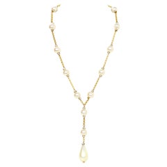 Chanel Vintage '90s Pearl Lariat Necklace