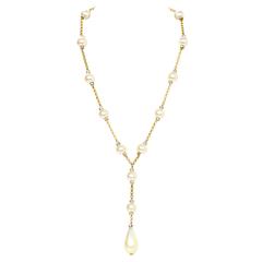 Chanel Vintage '90s Pearl Lariat Necklace 1