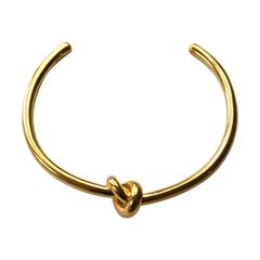 CELINE goldtone oversized 'knotted' choker necklace