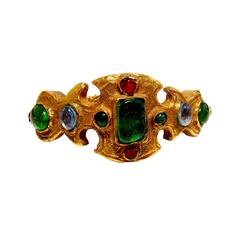 Vintage Chanel Bracelet Etruscan Haute Couture with Poured Glass Goossens 1970s 2