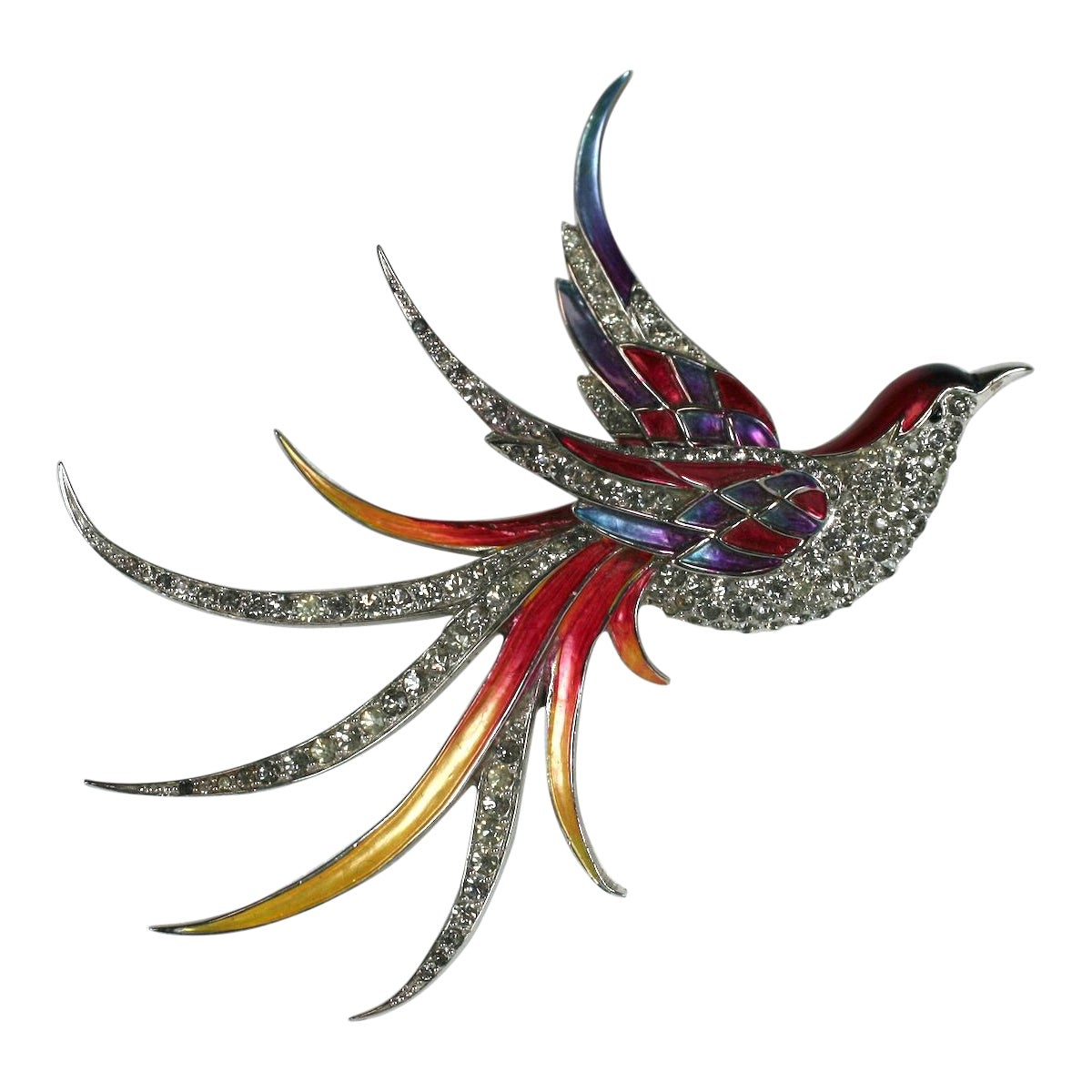 Antiguo pájaro de Pradise esmaltado Marcel Boucher