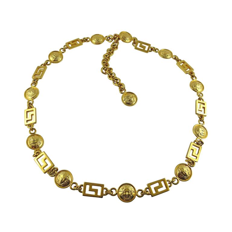Gianni Versace Vintage Iconic Medusa Chain Belt Necklace 1990s For Sale