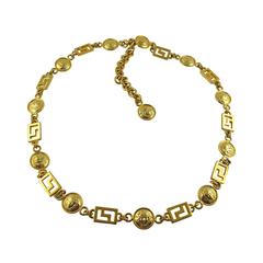 Gianni Versace Vintage Iconic Medusa Chain Belt Necklace 1990s 9