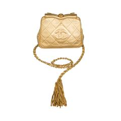 CHANEL Gold Lambskin Belt Bag