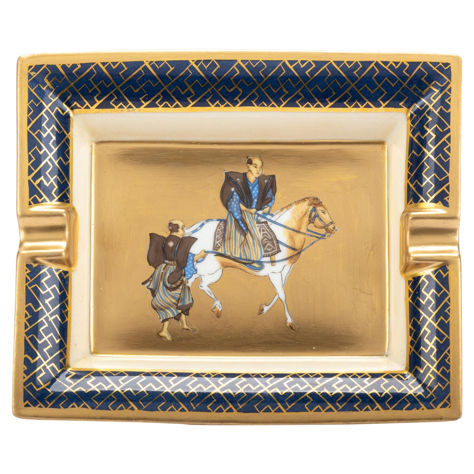Hermès Samurai Gold Porcelaine Ashtray