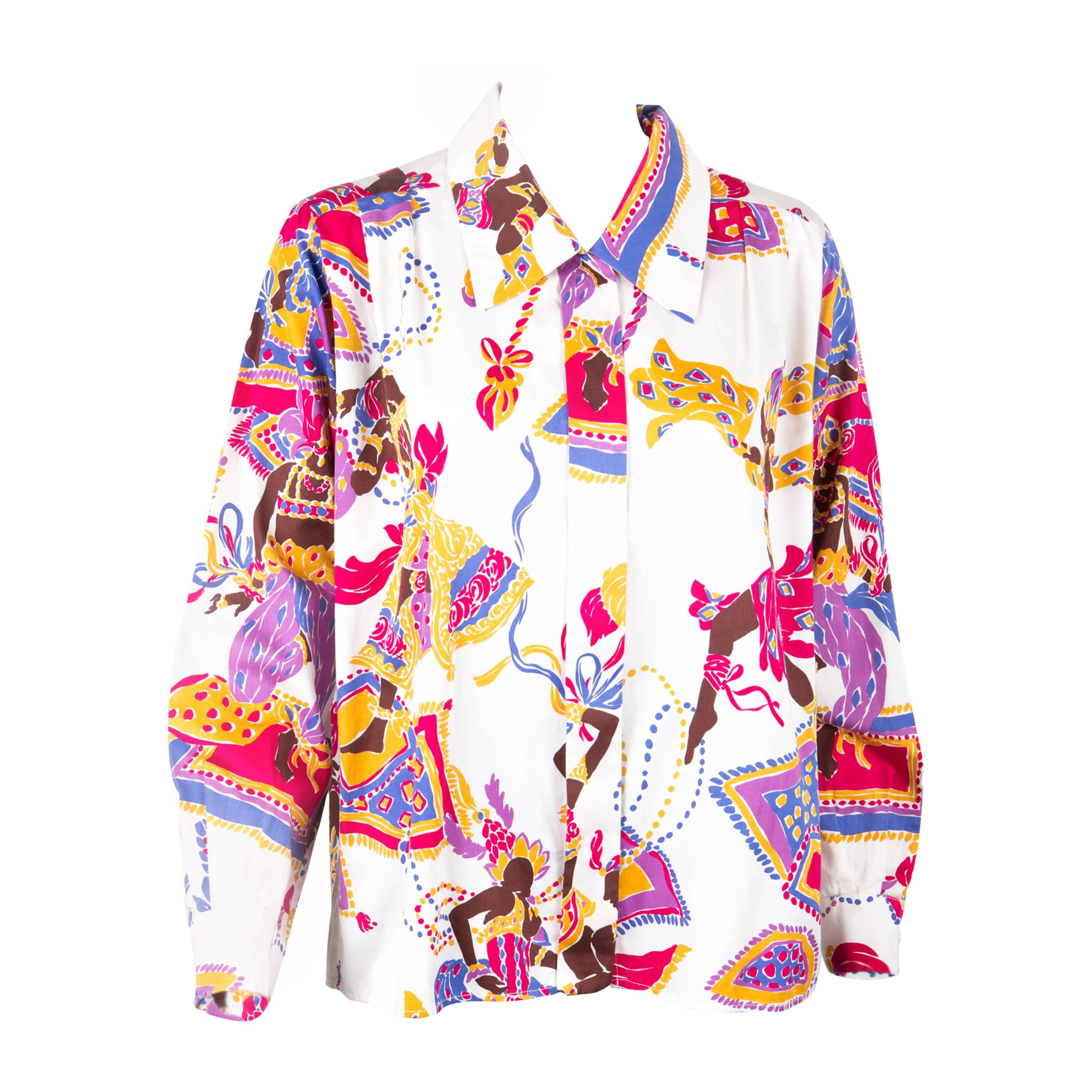1991s Rare Saint Laurent Cotton Printed Shirt