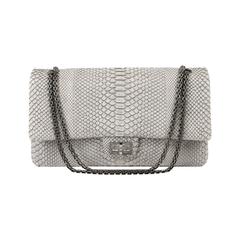 Chanel Python Maxi Flap Bag- Grey Blue