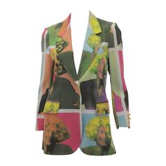 Moschino Ikonische Andy Warhol psychedelische Jacke „Stop The Fashion System“ 