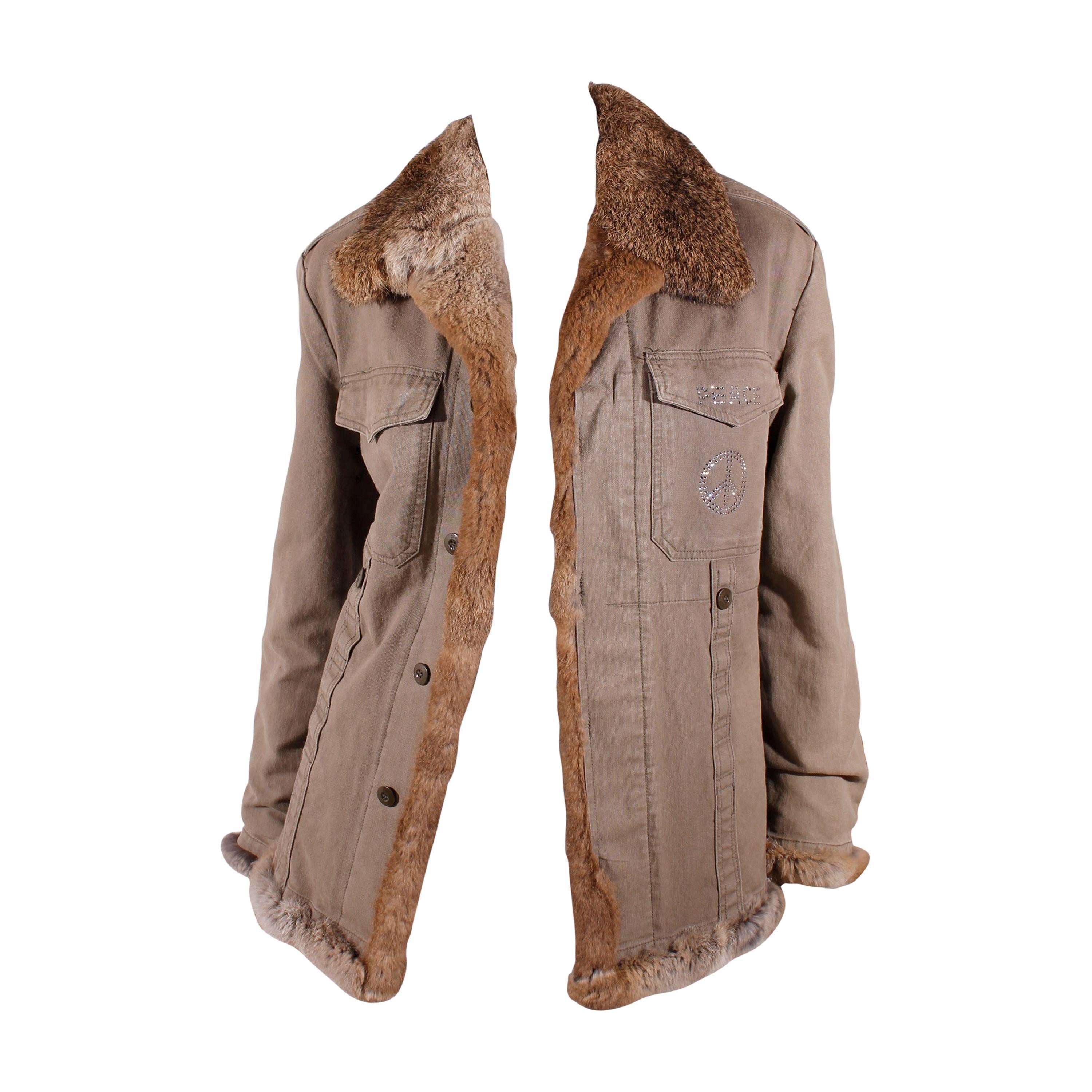 Philipp Plein Rabbit Lined Coat For Sale
