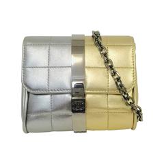 Chanel 2005 Cruise Collection Two Tone Metallic Lambskin Evening Wristlet 