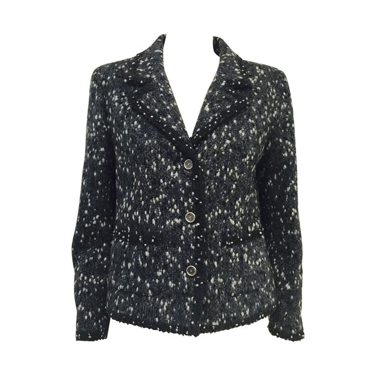 Chanel Fall 2001 Grey Wool Tweed Jacket