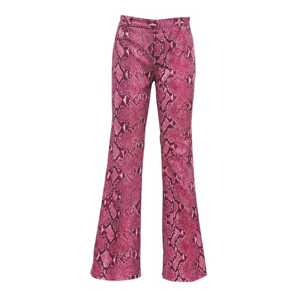 Gucci by Tom Ford Hot Pink Python Print Bell Bottom Pants, c. 2000 at ...