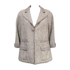 Chanel Spring Tweed Jacket With Rolled Cuffs and Frayed Hem 10