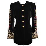 Blazer Escada 'Couture' in velluto nero con maniche impreziosite da dettagli