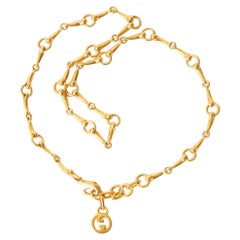 Gucci Gold Plated Link Necklace Vintage