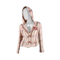Chanel Jacket - Offwhite Checkered Boucle with Camelia Corsage