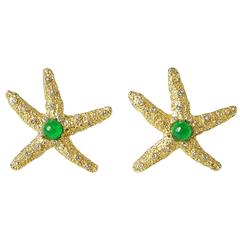 Vintage 1960s Signed K.J.L. Starfish Earrings