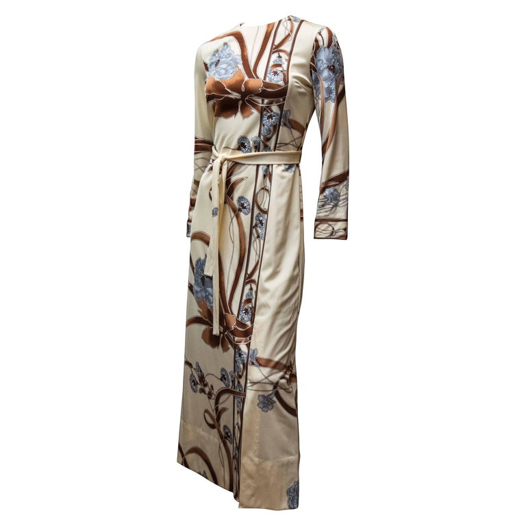 1970s Cream Leonard Silk Jersey Dress at 1stDibs