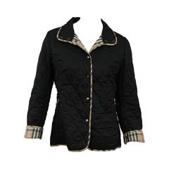 Used Burberry Black Quilted Jacket 