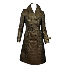Burberry Quilted Bronze Belted Trench