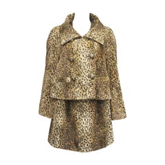 Gianni Versace cheetah print faux fur jacket and dress ensemble, c. 1990s 