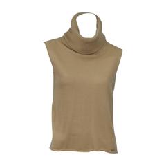 Chanel Beige Cashmere Cowl Neck Top