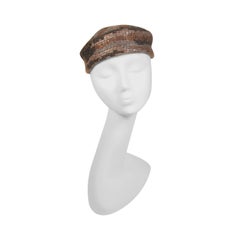 MISSONI Brown Multi Color Bronze Mohair Blend Hat 