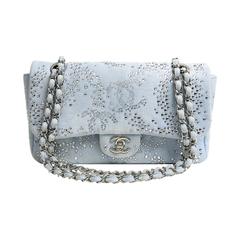 Chanel Blue Swarovski Crystal Classic Flap Bag