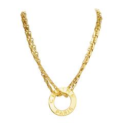 Celine Gold Double Chain Link Necklace