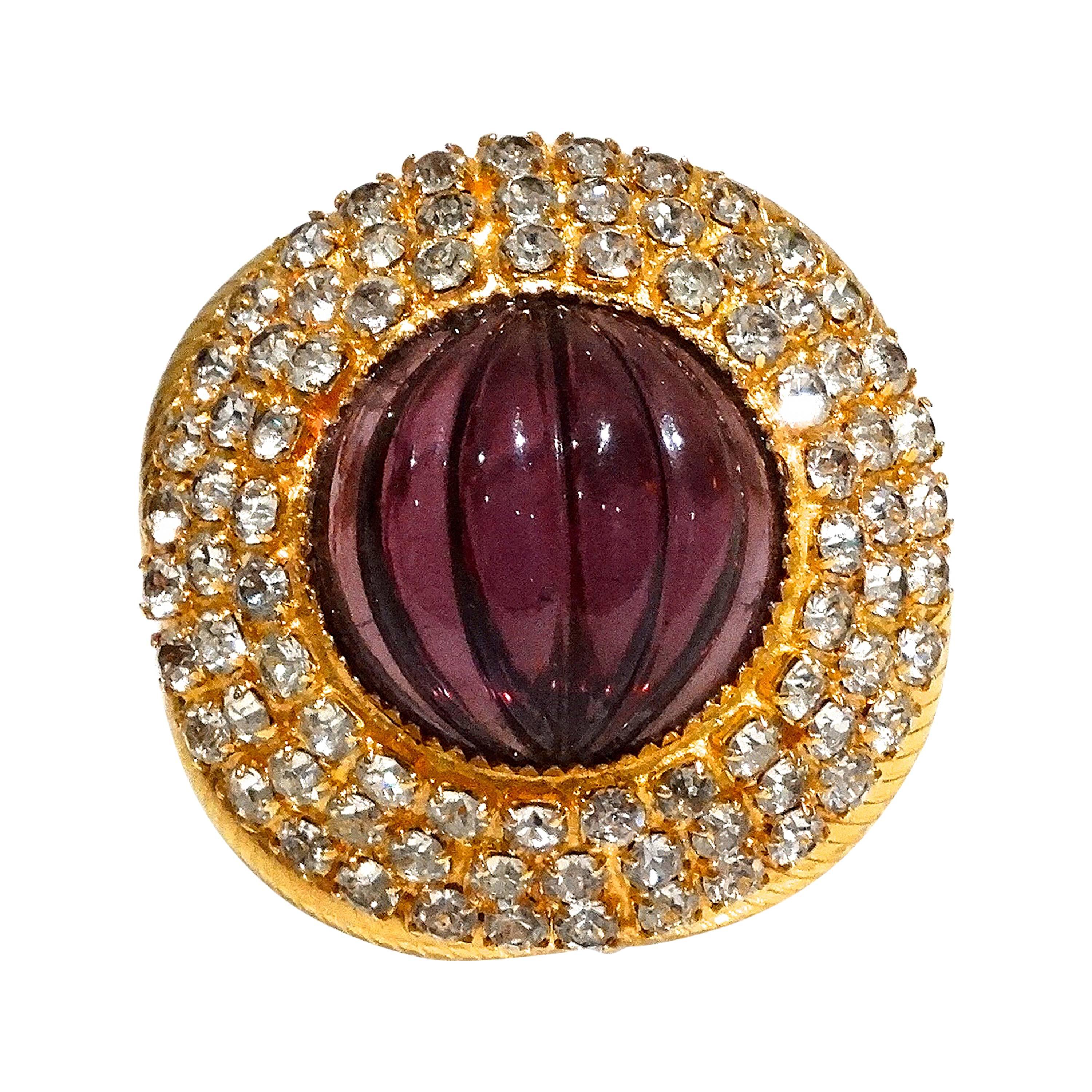 1970s William De Lillo Cabochon Cocktail Ring 