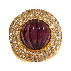 Retro 1970s William De Lillo Cabochon Cocktail Ring 