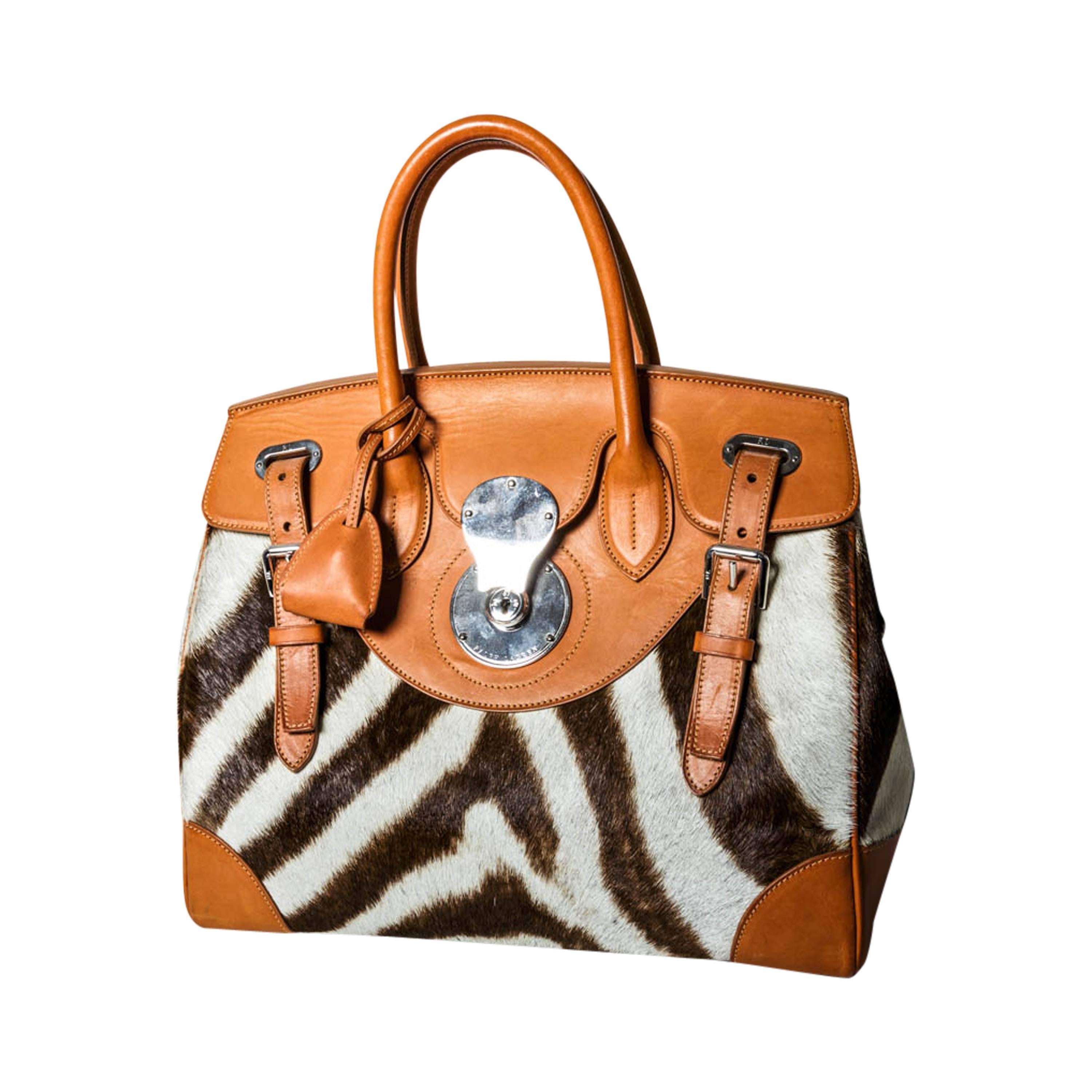 Ralph Lauren Zebra Print Calf Hair Ricky Bag 33