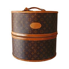 Louis Vuitton Monogram Large Hat or Wig Box by The French Company 1970s 