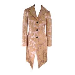 DOLCE 
GABBANA Size 4 Light Pink 
Gold Floral Jacquared Coat