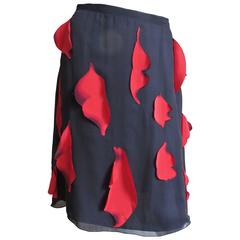 Moschino Silk ' Lips ' Skirt