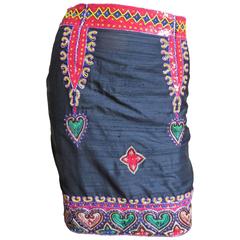 Todd Odham Beaded Embroidered Silk Skirt 4