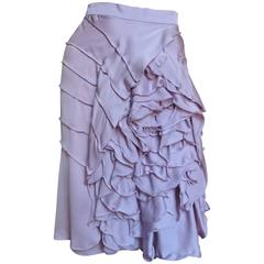 2003 Tom Ford For Yves Saint Laurent Ruffle Flower Skirt