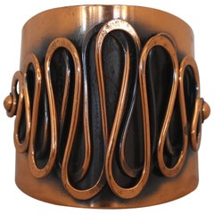 Rebajes Retro Copper Rhythm Linear Cuff Bracelet - 1950's