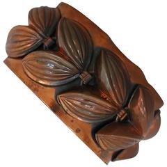 Renoir Vintage Copper Double Leaf Cuff Bracelet - 1950's 1