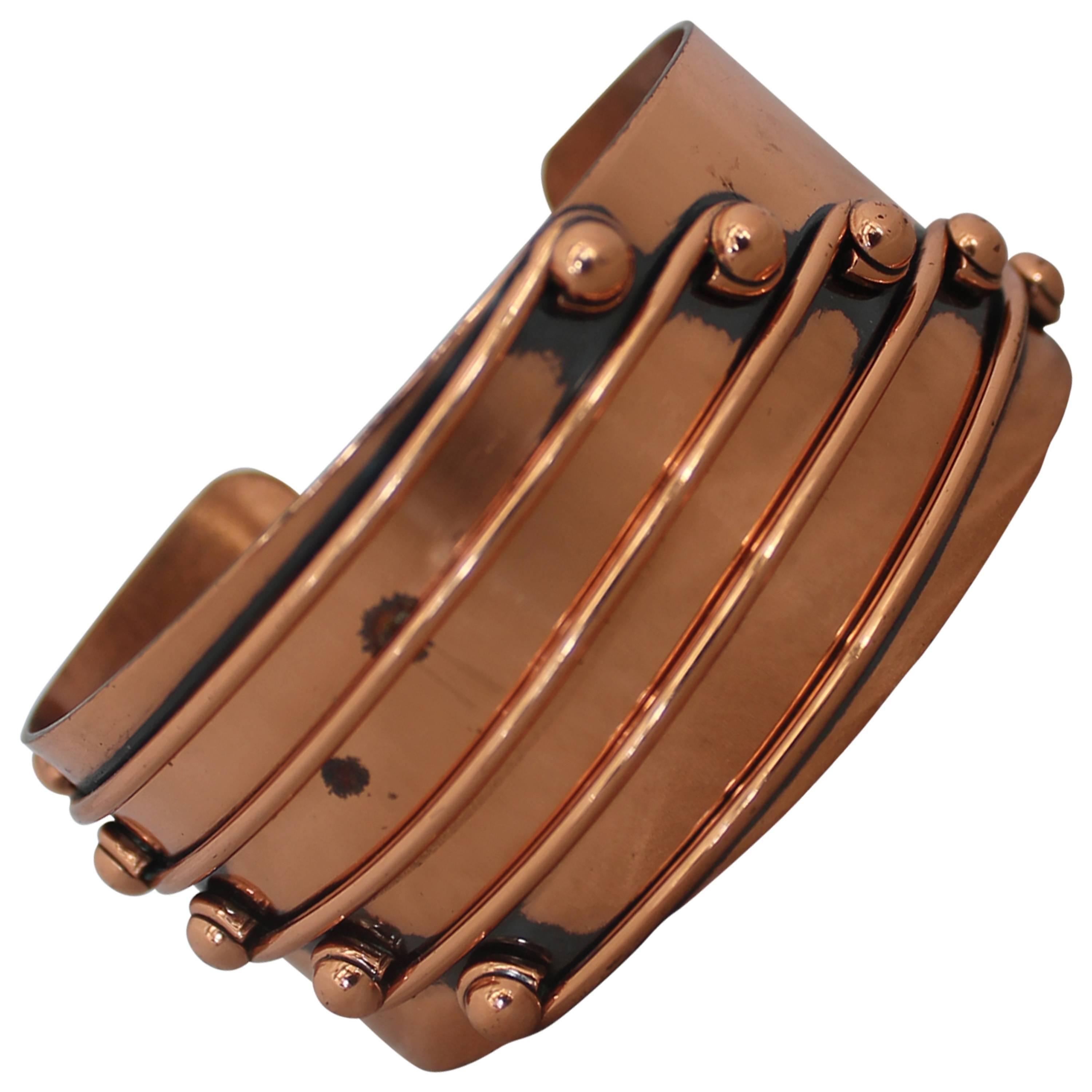 Renoir Vintage Copper "Streamline" Cuff Bracelet - 1950's