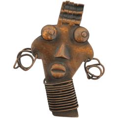 Rebajes Vintage Copper "Ubangi" Brooch - circa 1940's 