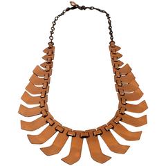 Matisse-Renoir Vintage Copper "Aztec" Geometric Necklace - circa 1950's