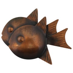 Rebajes Copper Double Fish Brooch - Circa 1950's