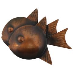 Rebajes Copper Double Fish Brooch - Circa 1950's 4